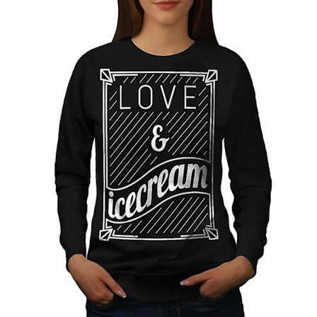 Älskar Icecream Sweet Women Blacksweatshirt