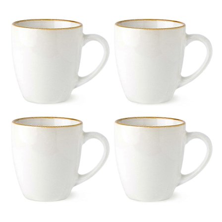 Set med 4 Lätta Kaffemuggar i Keramik Idealisk Kompatibel med Lattes, 35 cl Kapacitet Varje
