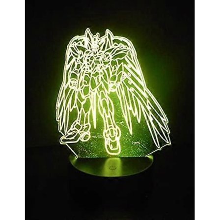 SBSG Mobile Suit 6 tommer Høy Gundam Wing 0 Lasergravert 3D Effekt Akryl LED Skrivebordslampe Nattlampe