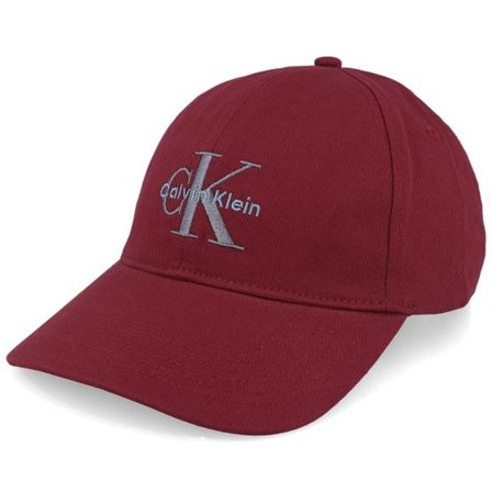 Calvin Klein - Röd unconstructed Keps - Monologo Embroidery Cap Renaissance Red Dad Cap @ Hatstore