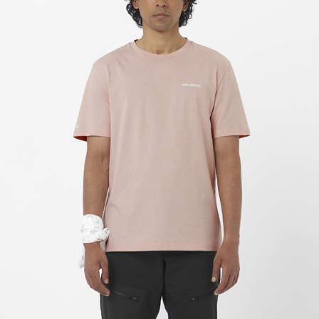 Salomon - Aluskerrasto – yläosat Vaatteet Chest Logo Regular Tee M - Sepia Rose