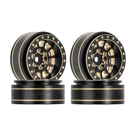 4 stk Messing Beadlock Fælge 12-Egers Hjul til 1/18 TRX4M 1/24 SCX24 Deadbolt-RC Crawler Beadlock Hjul Opgraderingstilbehør