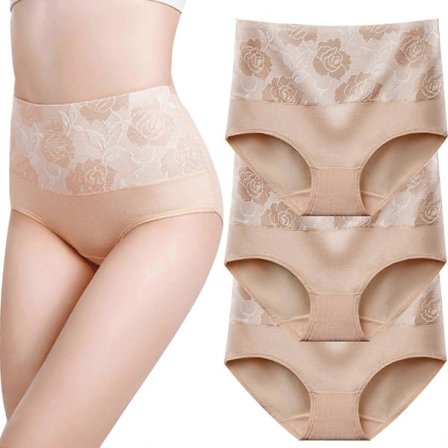 8 stk. Undertøj Bomuld Høj Talje Mavekontrol Trusser Dame Rose Jacquard Dame Trusser