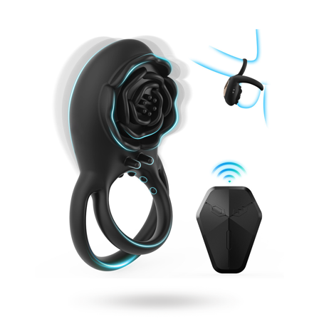 Vuxen: Black Vibrating Cockring With Remote Control - Vuxen.dk: For ham