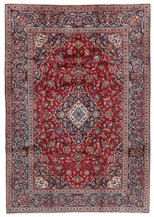 Handgeknüpft Keshan 208X298 Wollteppich Dunkelrot/Schwarz