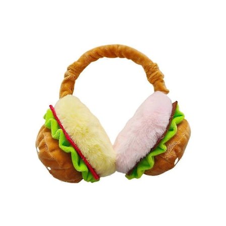 Sjove Burger Ørevarmere Sjove Plys Ørehætter til Mænd og Kvinder Foldbare Fortykkede Studenter Cykling Vindtætte og Kuldebestandige Ørevarmere til 