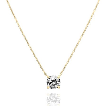 Kulta 14K kullattu choker-kaulakoru solitaire-kristalleilla 1,5