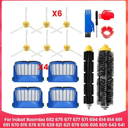 Til 600-serien 694 692 690 695 680 660 665 651 650 620 Støvsuger Dele Hoved Sidebørste HEPA Fi