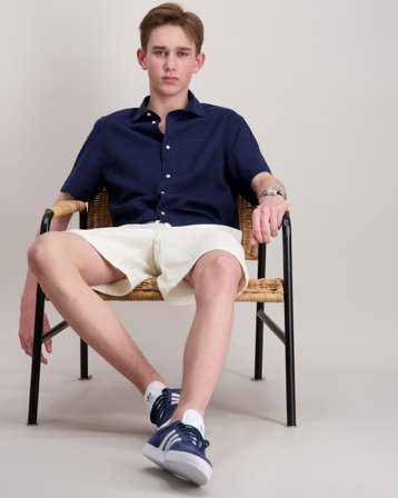 GANT COTTON LINEN SS SHIRT Blå Skjorter Gutt - Kids Brand Store