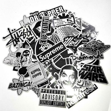 50 stk. vanntette metallklistremerker for bærbar PC og mote