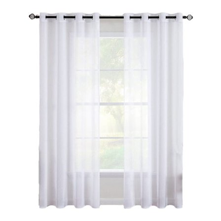 2-pack Transparenta Voile-gardiner med öljetter, 140x225 cm, för vardagsrum och sovrum