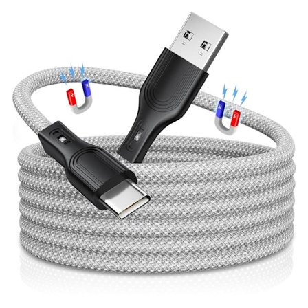 DQ- 60w Magnetisk Usb c Opladerkabel 1m 1.5m Nylon Flettet Usb a til c Kabel 480mbps 3a Hurtig Opladning Usb c Kabel