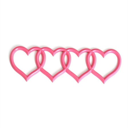 Love Heart -logo takarungon hännän tarramerkki PINKKI