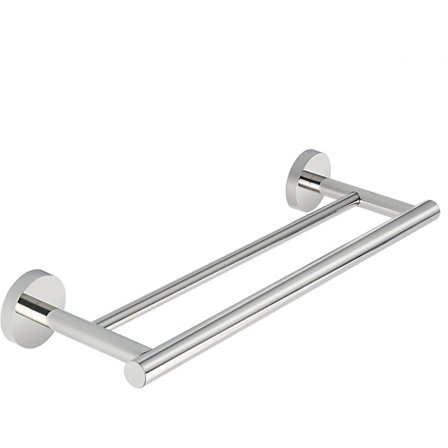 Pyyhekoukku Kaksi Tankoa Ruostumaton Teräs Seinään Asennettava Pyyhekoukku 40cm, Pyöreä Pohja, Kiillotettu Viimeistely{PL}
