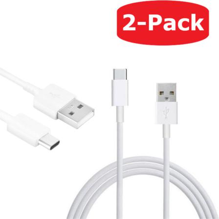 2-pack Premium Slitstark & Snabb Usb-c Kabel Quick Charge 1m Vit