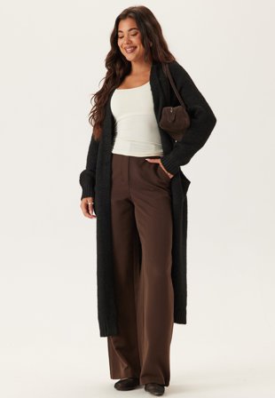 Object Collectors Item - Objmilu Ls Lo Long Knit Cardig - Black