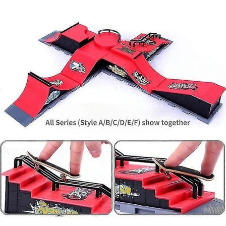 Mini skatepark for finger skateboard felt kombinasjonsleketøy skateboard park rampe leketøy skateboard rampe Stil C