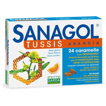 Sanagol Tussis Arancia 24 Caramelle