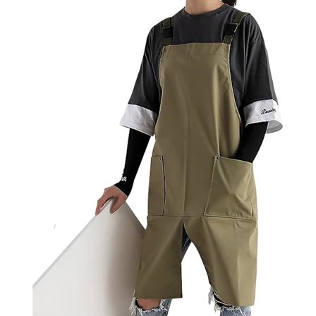 Lerretforklær for menn og kvinner, maleartister, forklær med lommer, justerbar nakke/hurtigutløsingsspenne, vanntett bomullslerretstoff, forkle