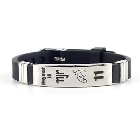 Fodbold Armbånd Armbånd Neymar C Ronaldo Armbånd Silikone Armbånd Titanium Stål Spænde Justerbar Håndled