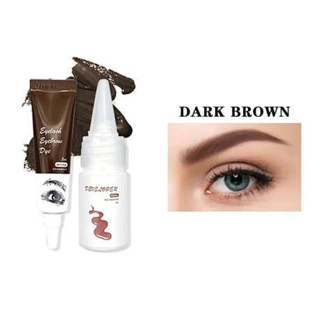 Professionel Øjenvippe Henna Øjenvippeforlængelse Øjenbrynsfarve Tint Gel Øjenvipper, Brun, Sort Farve Tint Creme Sæt, 15 Minutter Hurtig Farve Nem 