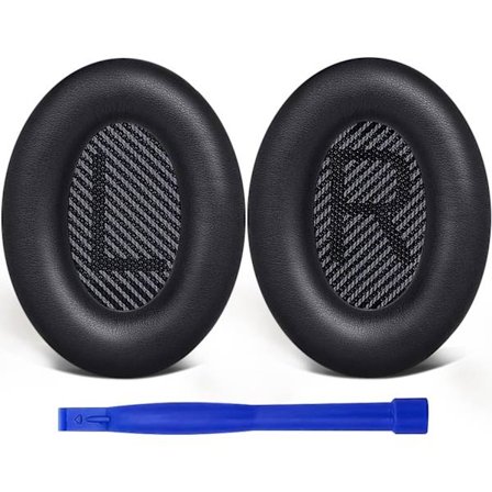 Udskiftnings ørepuder, kompatible med QuietComfort 35 (QC35) og andre serier af over-ear hovedtelefoner, lydabsorberende skum.