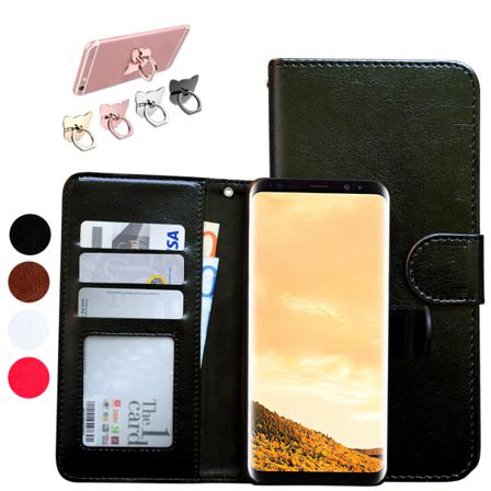 Samsung Galaxy S9 Plus - Läderfodral/skydd Svart