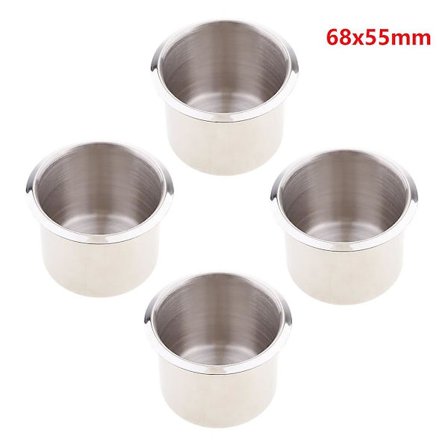 4 stk. Pokerbordskopholderindsatser i rustfrit stål Forsænket kopdrikkeholder til bil, båd, lastbil, vandflaskeholder - Drikkevareholdere