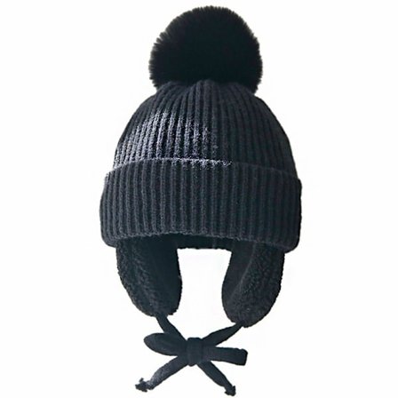 Store Ullhatter med Dusk for Barn Plysj Ullhatter Vinterhatter Varme Tilbehør for Barn