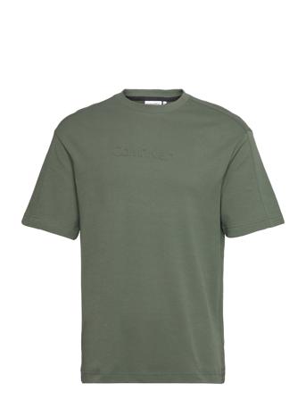 Embossed Logo Comfort T-Shirt T-shirts Short-sleeved Grønn Calvin Klein*Betinget Tilbud