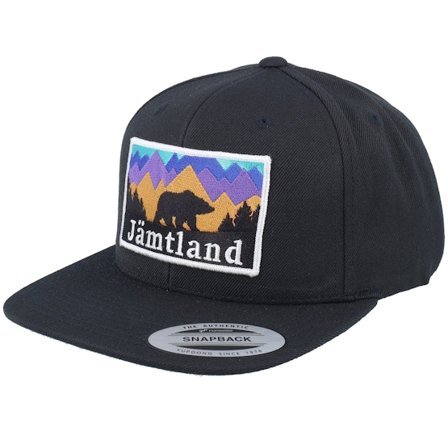 Wild Spirit - Swedish Jämtland Landscape Black Snapback Snapback Black Cap - @ Hatstore