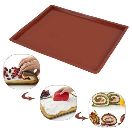 Silikoninen leivontamatto - 30 x 25 cm - ruskea Brown