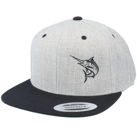 Skillfish - Grå snapback Keps - Marlin Fishing Heather Grey/Black Snapback @ Hatstore