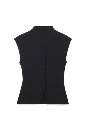 NA-KD Mock Neck Jersey Top - Ærmeløse toppe - Sort - L