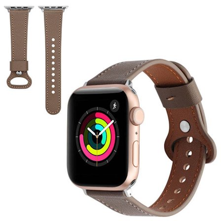 Genuine leather watch strap for Apple Watch 42mm - 44mm - Khaki
