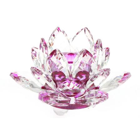 60 mm kvartskristall Lotus Flower Hantverk Glas Fengshui prydnad Purple one size