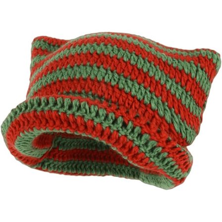 Kvinners Y2K Djevelstriper Vinter Tykk Strikket Lue Hette, Katteøre Heklet Slouchy Koreansk Skully Lue Fleece Ull Lue