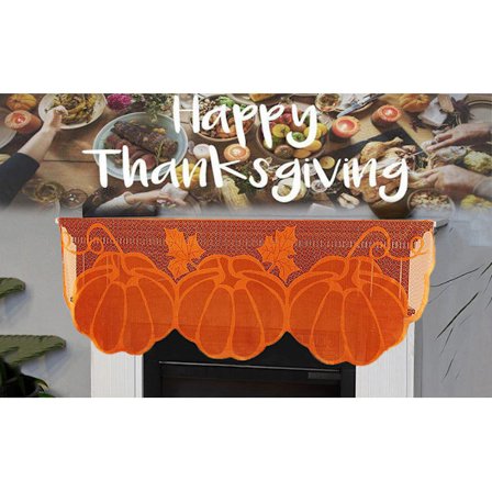 Efterårs Thanksgiving Dekoration Pejs Skærf 20" x 60" Brun Ahorn Blade