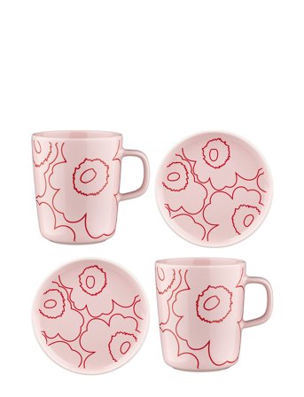 Marimekko Home | Piirto Unikko Set 2 Mugs + 2 Plates | ONE SIZE