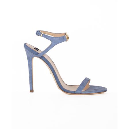 Elisabetta Franchi Open-toe Sandalen With Logo Strap , Blauw , Dames , Maat: 38 EU
