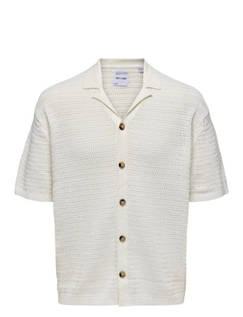 ONLY & SONS | Onsthiago Ovz 7 Ss Resort Crochet Shirt | XS