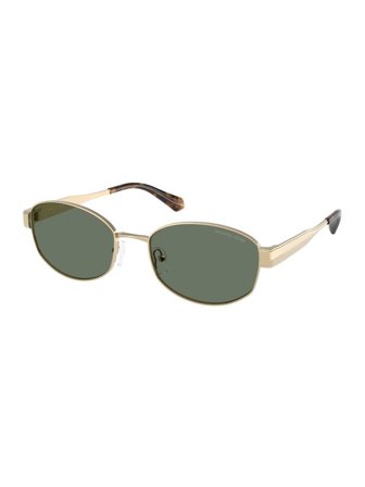 Michael Kors Women's sunglasses with a frame made of metal in light gold and plastic lenses in green solid