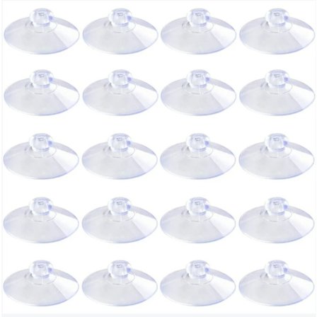 Sæt med 20 transparente sugekopper PVC sugekopper uden kroge
