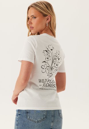 Pieces - Pctess Ss Printed T-shirt - Bright White Print:WILD FLOWER