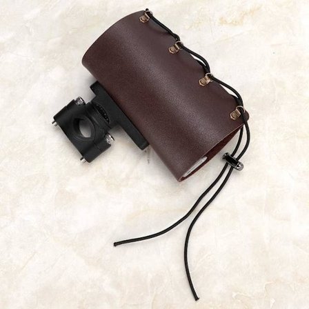 Motorcykel Flaskeholder Kopholder, PU Læder Justerbar Motorcykel Flaskeholder, med Blød og Glat Elastisk Overflade Drikkeholder, til Motorcykel(Cafe)