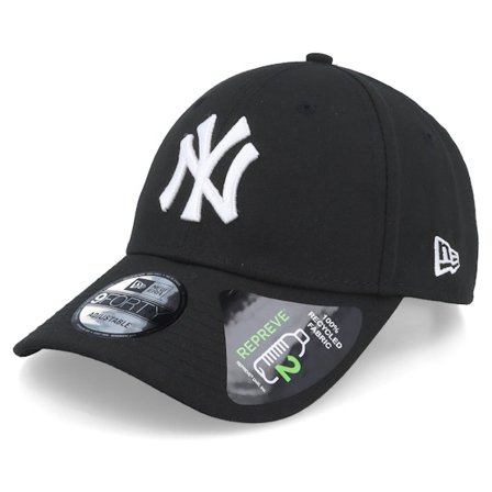 New Era - New York Yankees Repreve League Essential 9FORTY Black/White Adjustable Adjustable Black Cap - MLB @ Hatstore