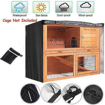 122X50X105cm Vejrbestandigt Kaninbur Cover til Bur, Sort Regnskjold