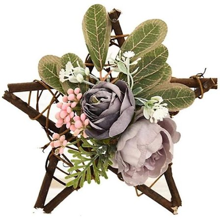 Juldekoration Mini Konstgjorda Blommor, Tillbehör Scen Femuddig Stjärna Girlang Cane Cirkel