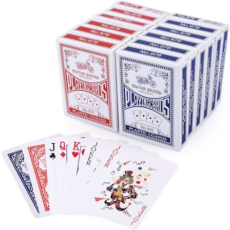 12 Decks Kortspil 54 Standard Index Poker Spillekort 6 Blå