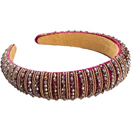 1 stk Hårbånd Mote Vatterte Hårbånd Perlebesatt Krystall Juvelbesatte Glitrende Hårbånd Svart Bling Hårbøyle Rød